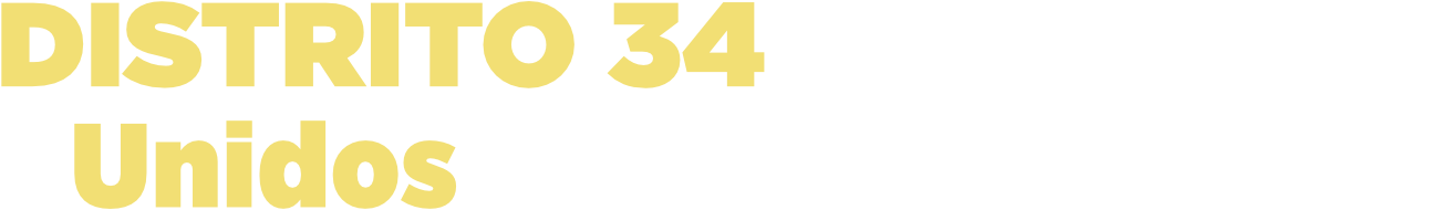 Logotipo blanco del Distrito 34